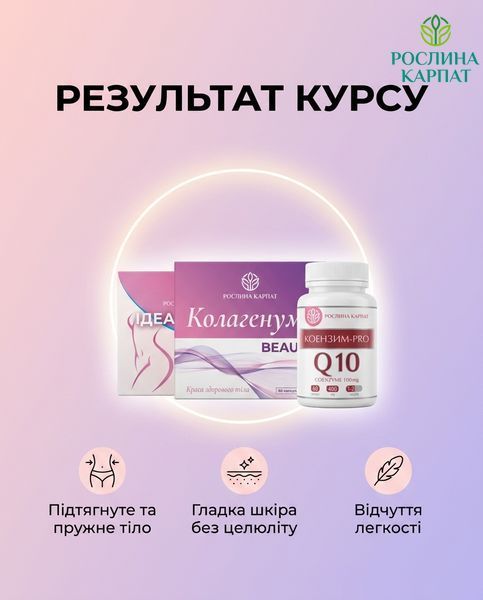 Програма комплексної боротьби з целюлітом - Ідеал-body 2уп., Колагенум 2уп., Коензим 1 уп. Рослина Карпат 546638 546638 фото