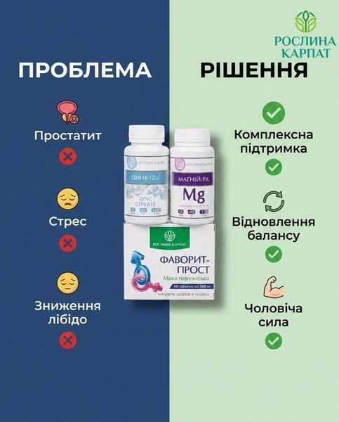 Програма для чоловіків - Фаворит, Цинк, Магній Рослина Карпат 485488 485488111 фото