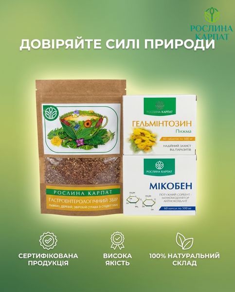 Комплексна антипаразитарна програма для дорослих &ndash; Гастроентерологічний збір, Гельмінтозин, Мікобен Рослина Карпат 484770 484770111 фото